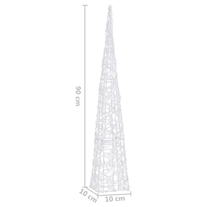 vidaXL Acrylic Decorative LED Light Cone Blue 90 cm