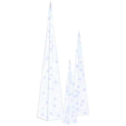 vidaXL Acrylic Decorative LED Light Cone Set Blue 30/45/60cm - 30/45/60 cm