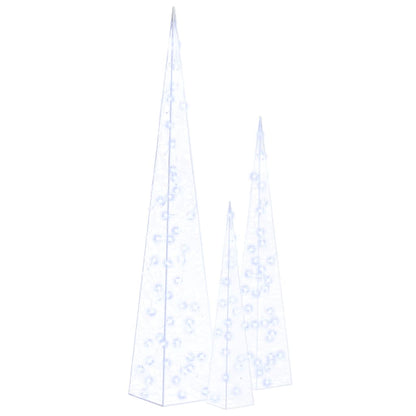 vidaXL Acrylic Decorative LED Light Cone Set Blue 60/90/120cm - 60/90/120 cm