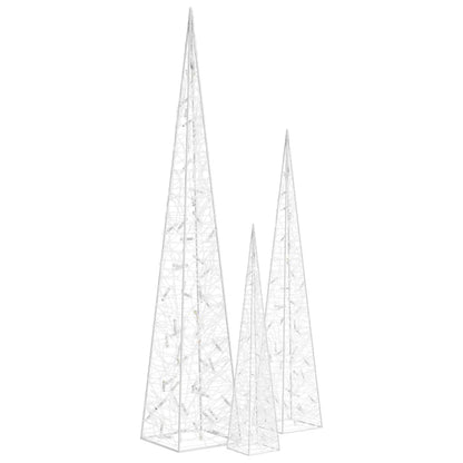 vidaXL Acrylic Decorative LED Light Cone Set Blue 60/90/120cm - 60/90/120 cm