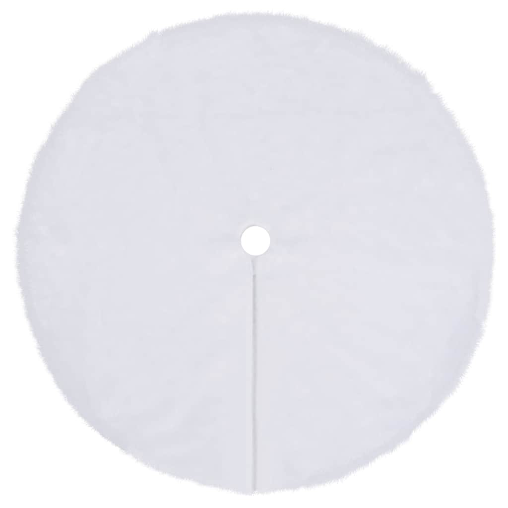 vidaXL Christmas Tree Skirt | White | Faux fur, Non-woven fabric | 150 cm