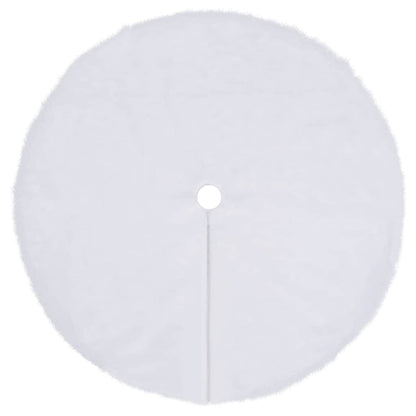 vidaXL Christmas Tree Skirt | White | Faux fur, Non-woven fabric | 150 cm