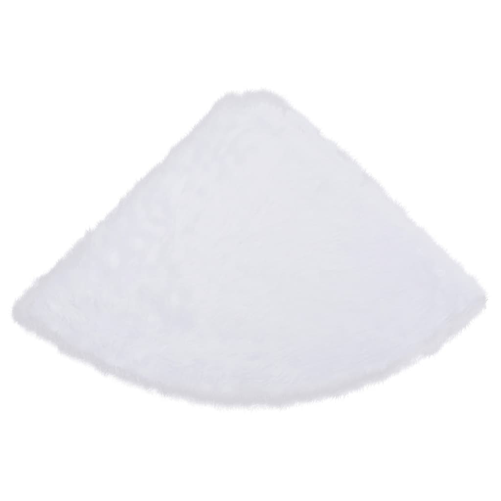 vidaXL Christmas Tree Skirt | White | Faux fur, Non-woven fabric | 150 cm