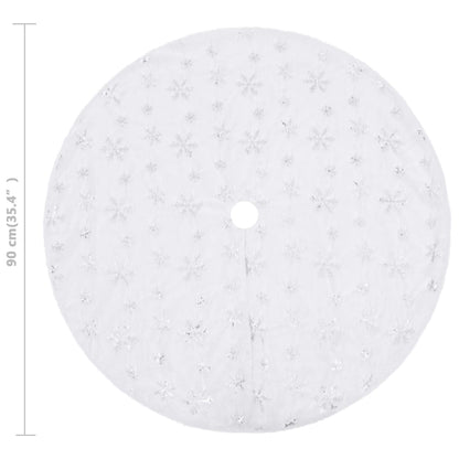vidaXL Luxury Christmas Tree Skirt White 90 cm Faux Fur