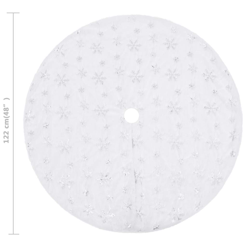 vidaXL Luxury Christmas Tree Skirt White 122 cm Faux Fur