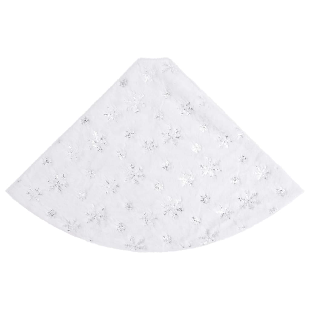 vidaXL Luxury Christmas Tree Skirt White 150 cm Faux Fur