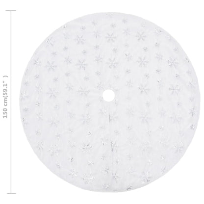 vidaXL Luxury Christmas Tree Skirt White 150 cm Faux Fur