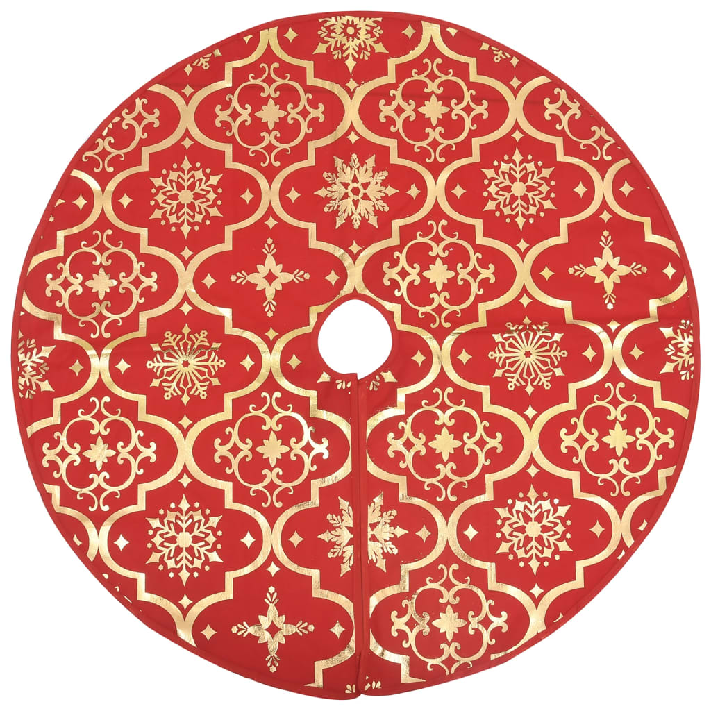 vidaXL Luxury Christmas Tree Skirt with Sock Red 122 cm Fabric