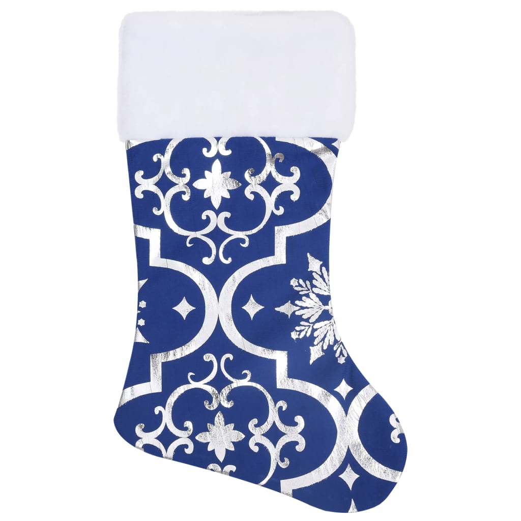 vidaXL Luxury Christmas Tree Skirt with Sock Blue 122 cm Fabric