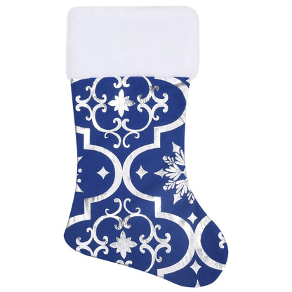 vidaXL Luxury Christmas Tree Skirt with Sock Blue 122 cm Fabric