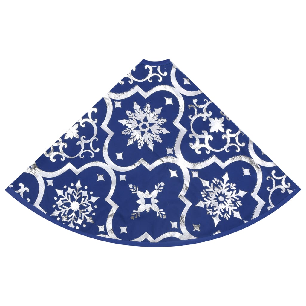 vidaXL Luxury Christmas Tree Skirt with Sock Blue 150 cm Fabric