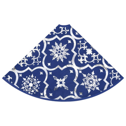 vidaXL Luxury Christmas Tree Skirt with Sock Blue 150 cm Fabric