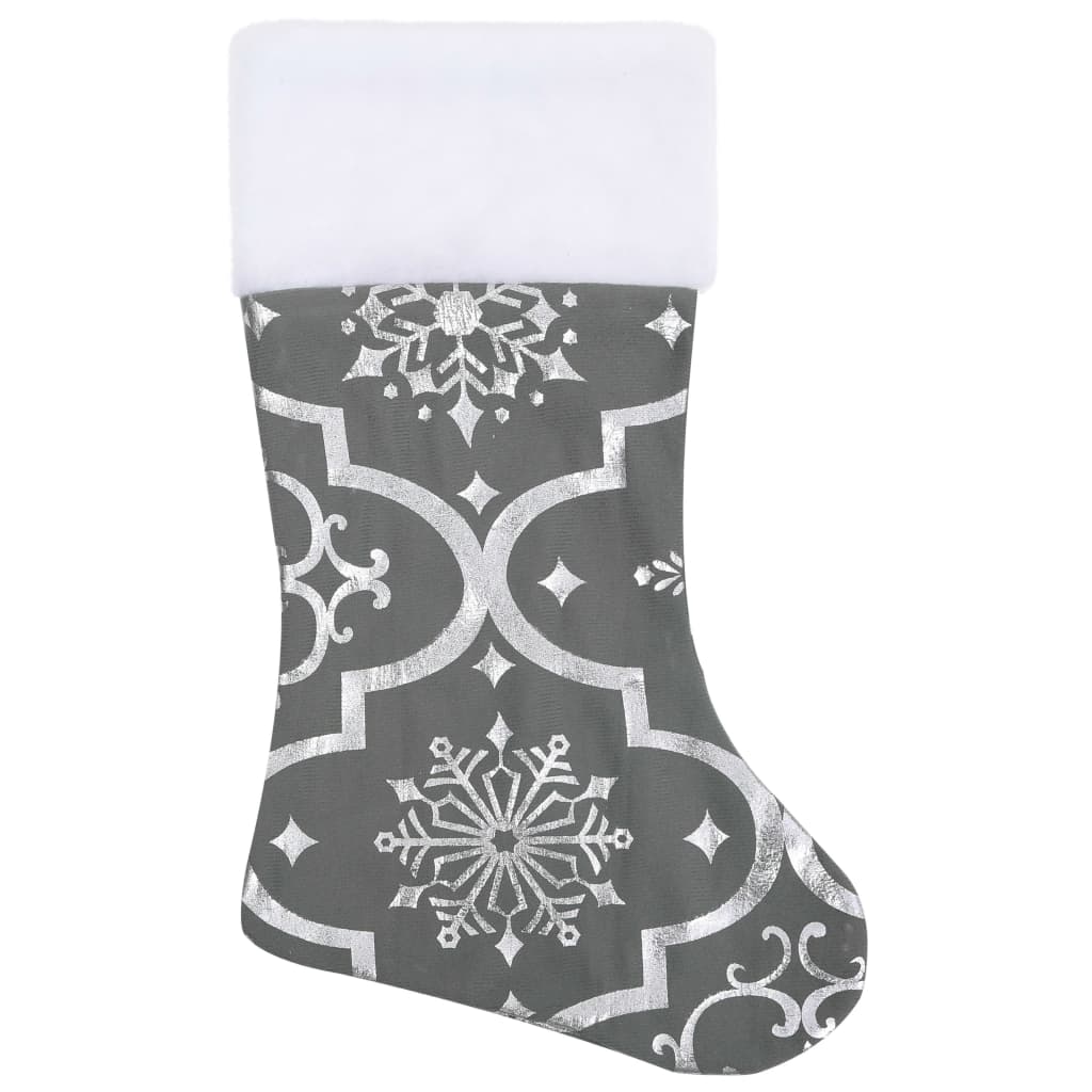 vidaXL Luxury Christmas Tree Skirt with Sock Grey 122 cm Fabric