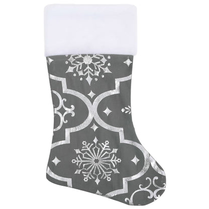 vidaXL Luxury Christmas Tree Skirt with Sock Grey 122 cm Fabric