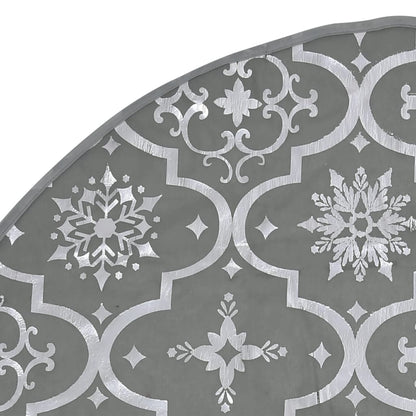 vidaXL Luxury Christmas Tree Skirt with Sock Grey 122 cm Fabric