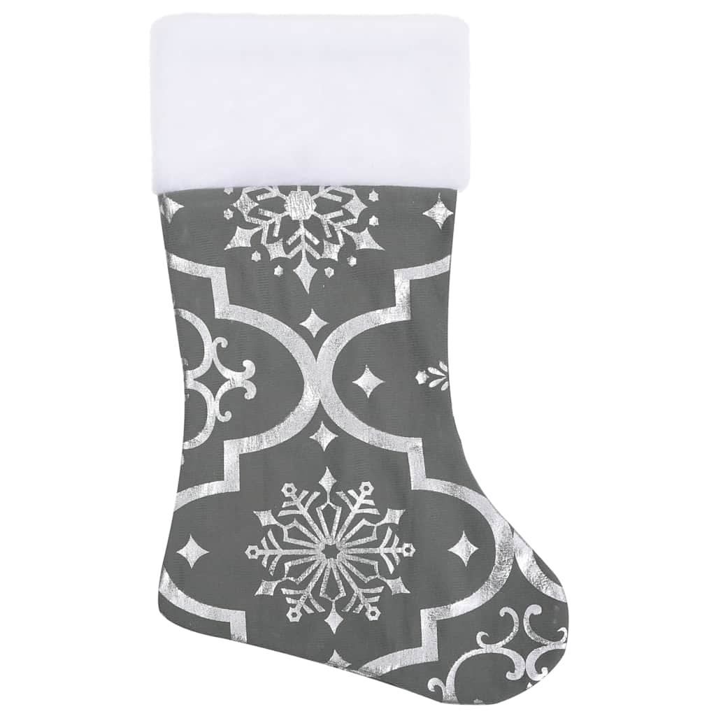 vidaXL Luxury Christmas Tree Skirt with Sock Grey 150 cm Fabric
