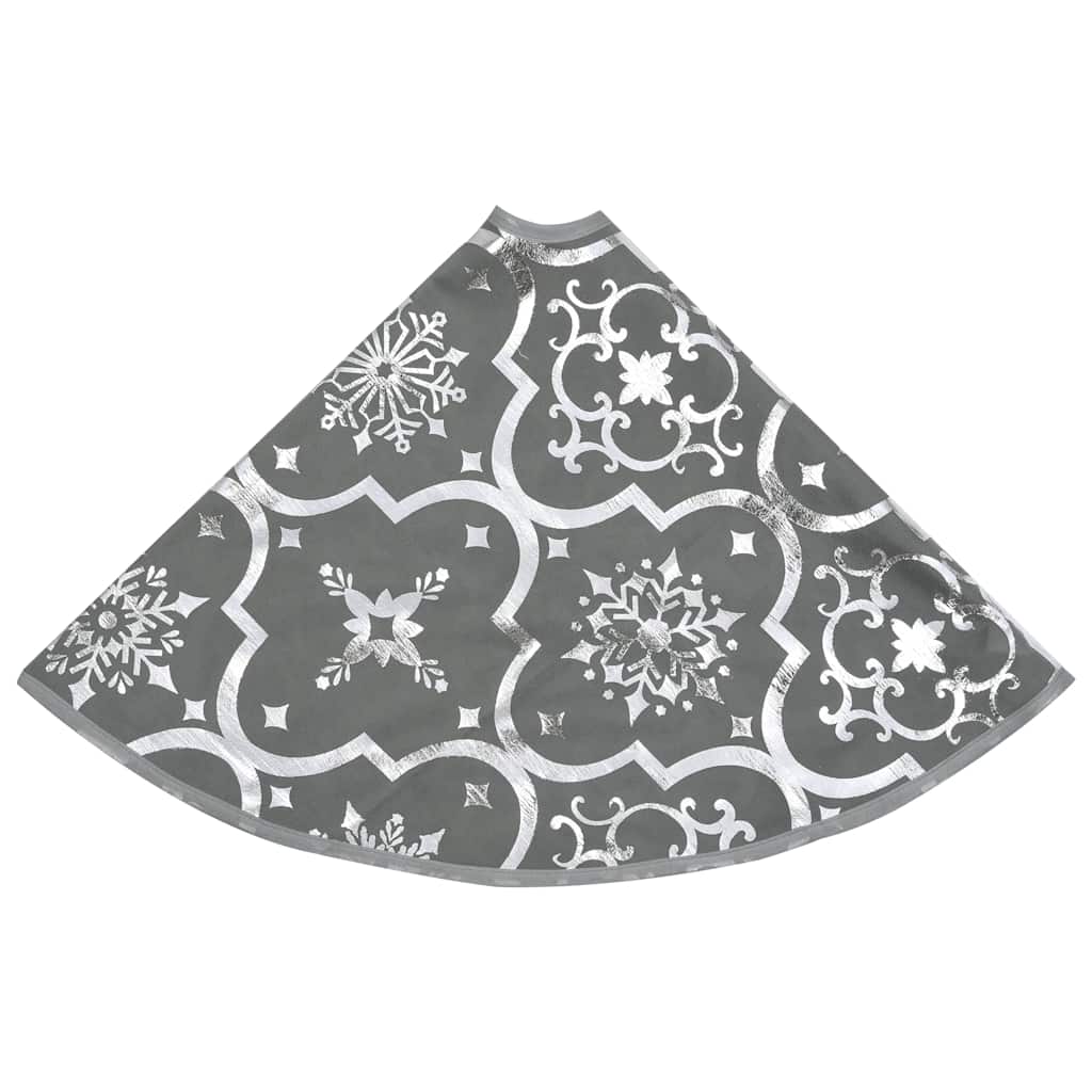 vidaXL Luxury Christmas Tree Skirt with Sock Grey 150 cm Fabric