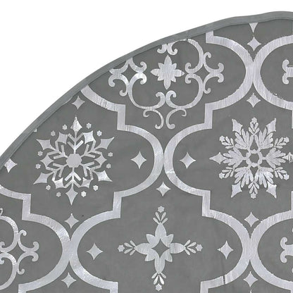 vidaXL Luxury Christmas Tree Skirt with Sock Grey 150 cm Fabric