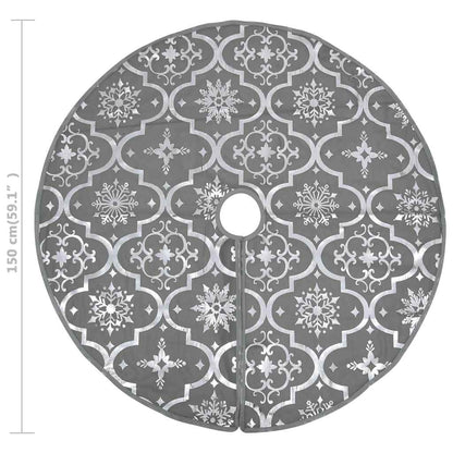 vidaXL Luxury Christmas Tree Skirt with Sock Grey 150 cm Fabric