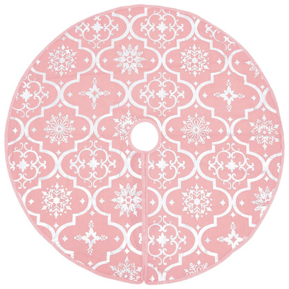 vidaXL Luxury Christmas Tree Skirt with Sock Pink 122 cm Fabric