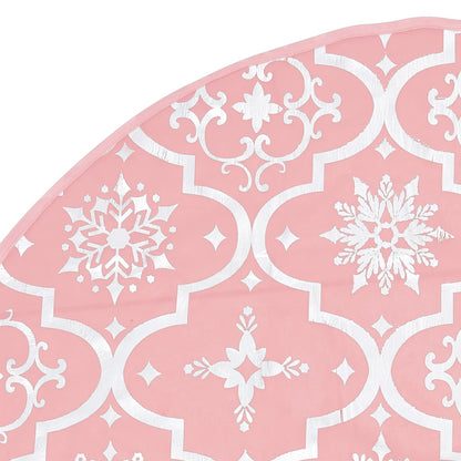 vidaXL Luxury Christmas Tree Skirt with Sock Pink 122 cm Fabric