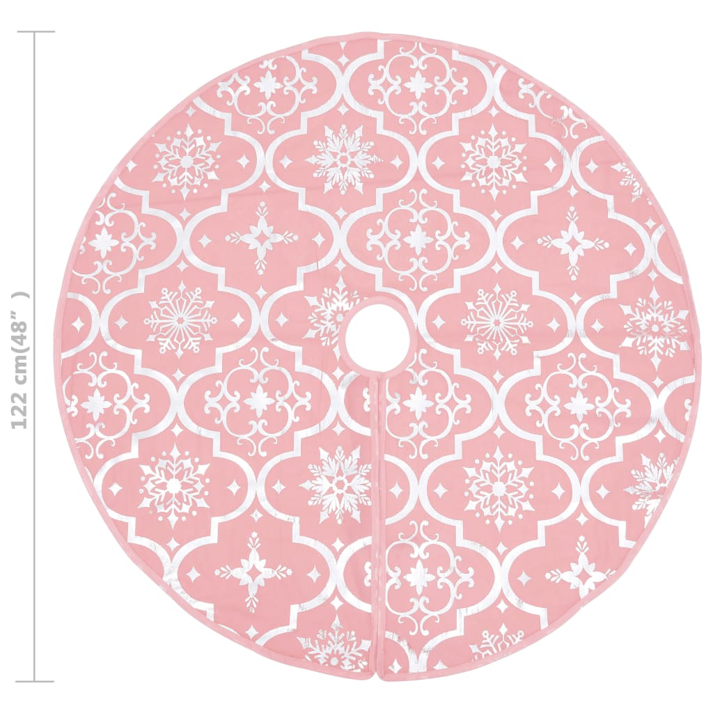 vidaXL Luxury Christmas Tree Skirt with Sock Pink 122 cm Fabric