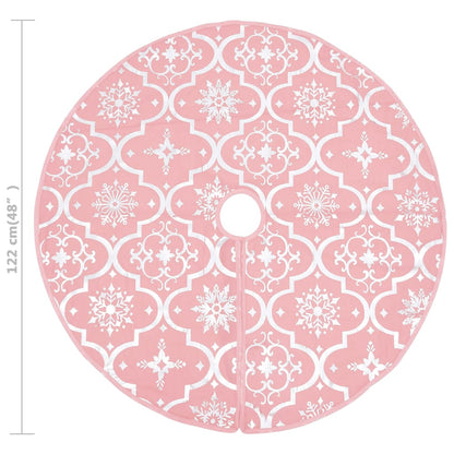 vidaXL Luxury Christmas Tree Skirt with Sock Pink 122 cm Fabric