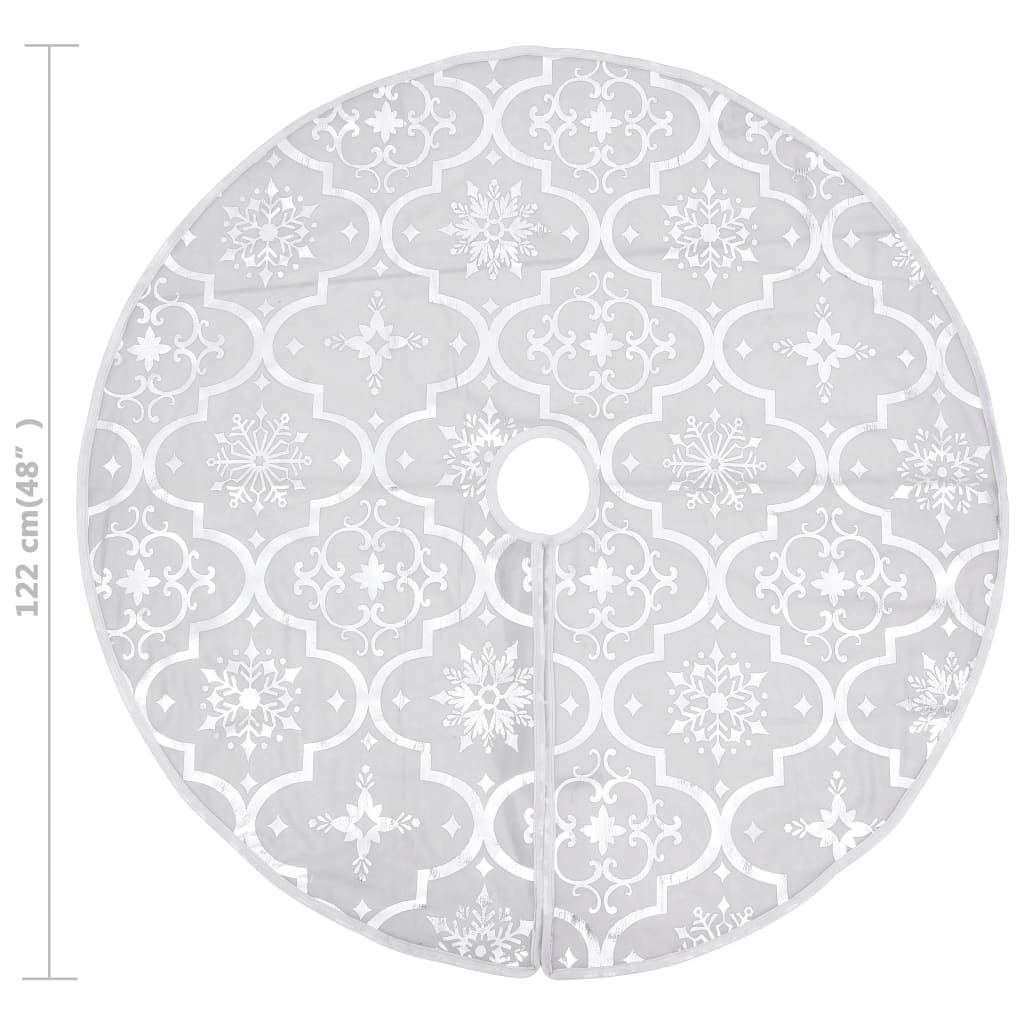 vidaXL Luxury Christmas Tree Skirt with Sock White 122 cm Fabric