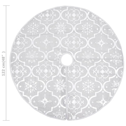 vidaXL Luxury Christmas Tree Skirt with Sock White 122 cm Fabric