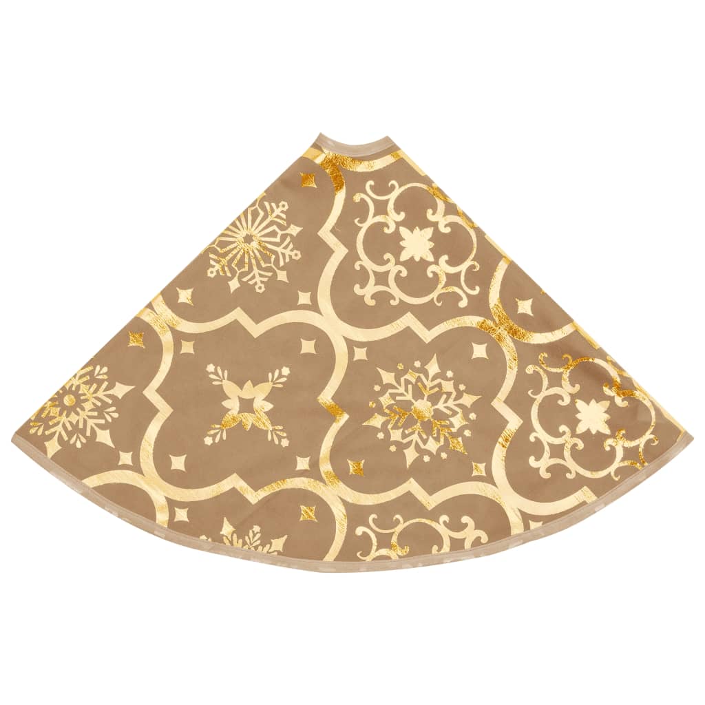 vidaXL Luxury Christmas Tree Skirt with Sock Yellow 90 cm Fabric