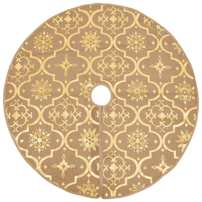 vidaXL Luxury Christmas Tree Skirt with Sock Yellow 122 cm Fabric