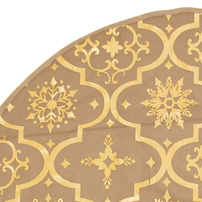 vidaXL Luxury Christmas Tree Skirt with Sock Yellow 122 cm Fabric