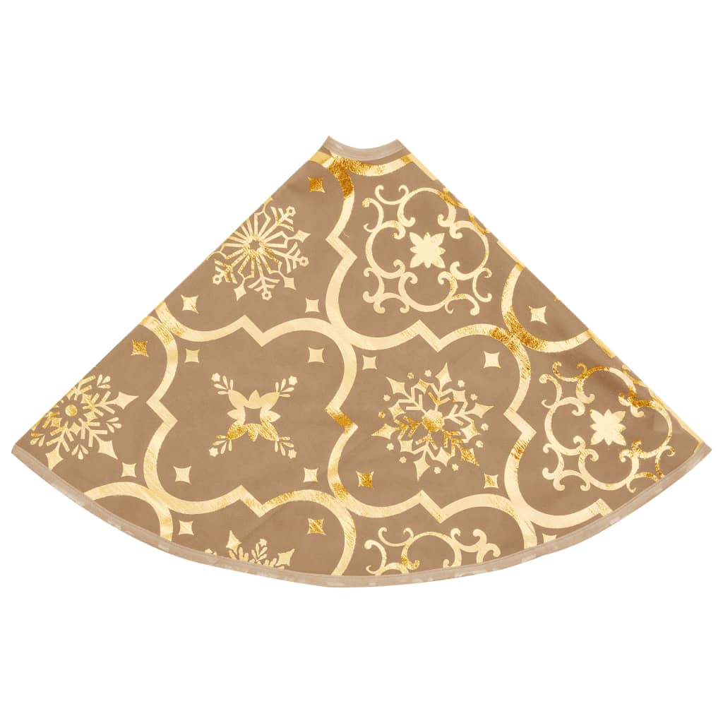 vidaXL Luxury Christmas Tree Skirt with Sock Yellow 150 cm Fabric