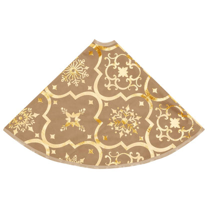 vidaXL Luxury Christmas Tree Skirt with Sock Yellow 150 cm Fabric
