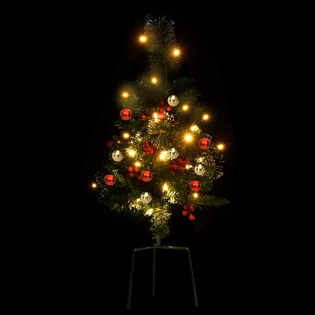 vidaXL Artificial Pathway Pre-lit Christmas Tree 2 pcs 76 cm PVC - Green