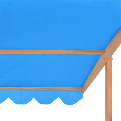 vidaXL Sandbox with Adjustable Roof Firwood 115x115x115 cm - Blue
