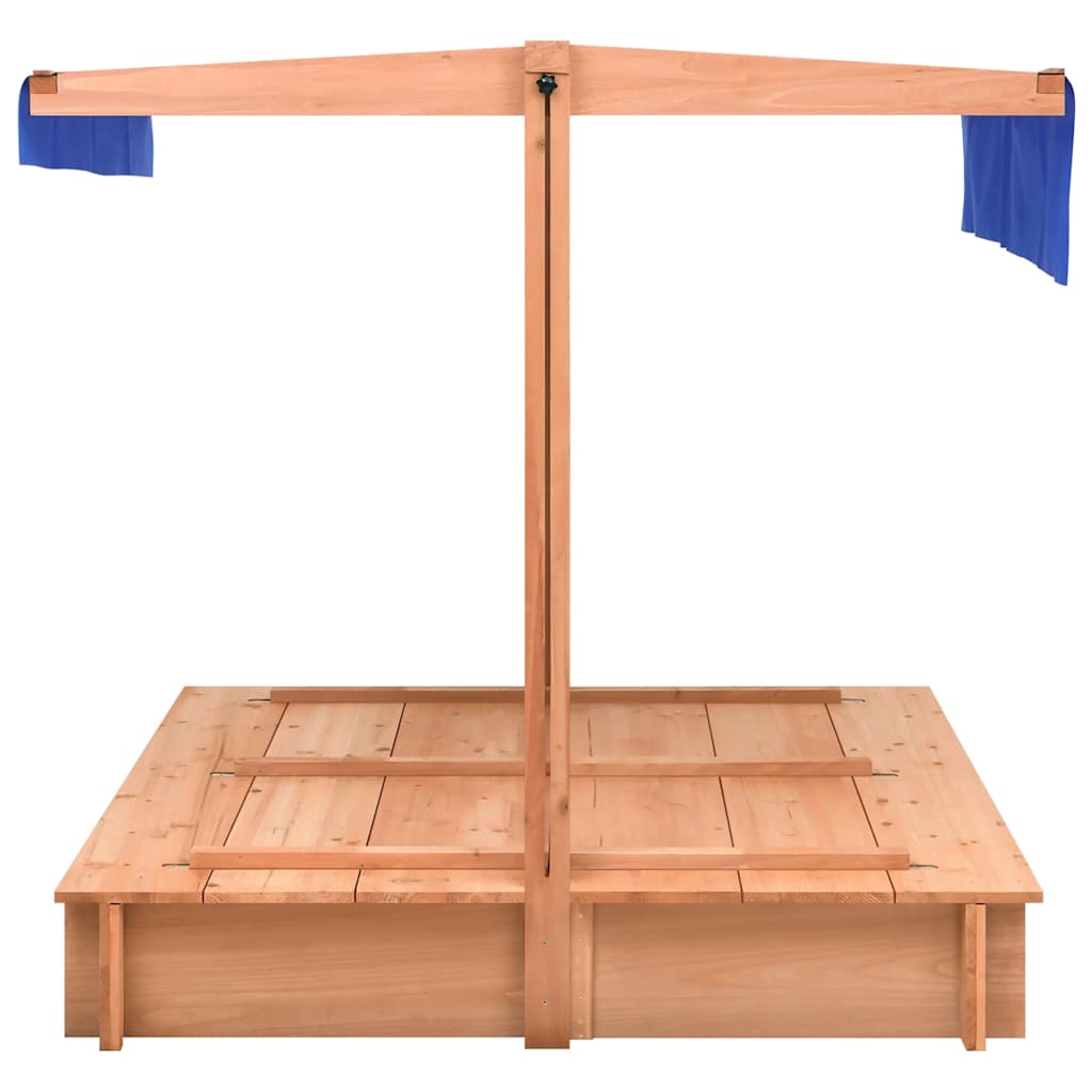 vidaXL Sandbox with Roof Firwood 112x112x112 cm - Brown