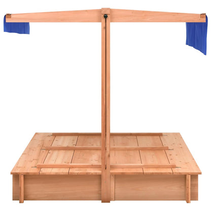 vidaXL Sandbox with Roof Firwood 112x112x112 cm - Brown