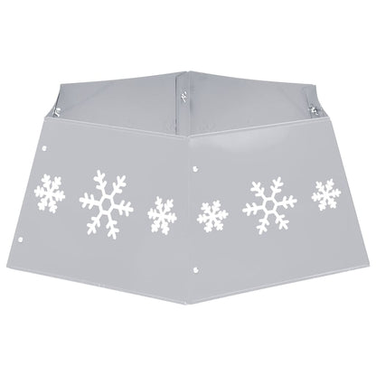 vidaXL Christmas Tree Skirt Silver and White Ø68x25 cm