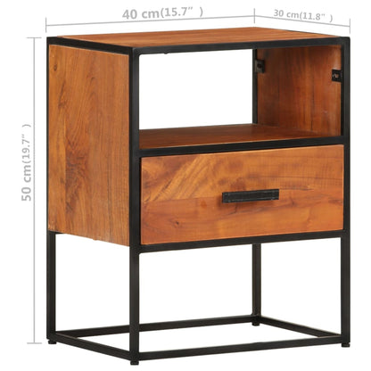 vidaXL Bed Cabinet 40x30x50 cm Solid Acacia Wood - Brown