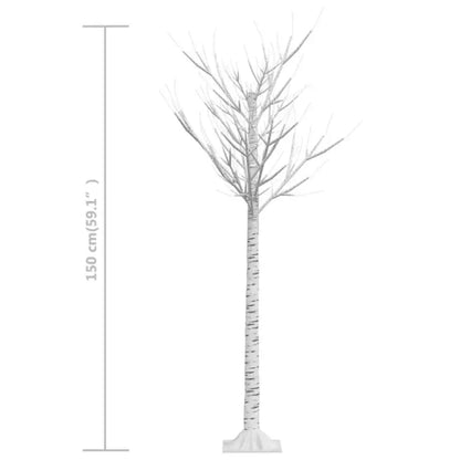 vidaXL Christmas Tree 156 LEDs 1.5 m Warm White Willow Indoor Outdoor