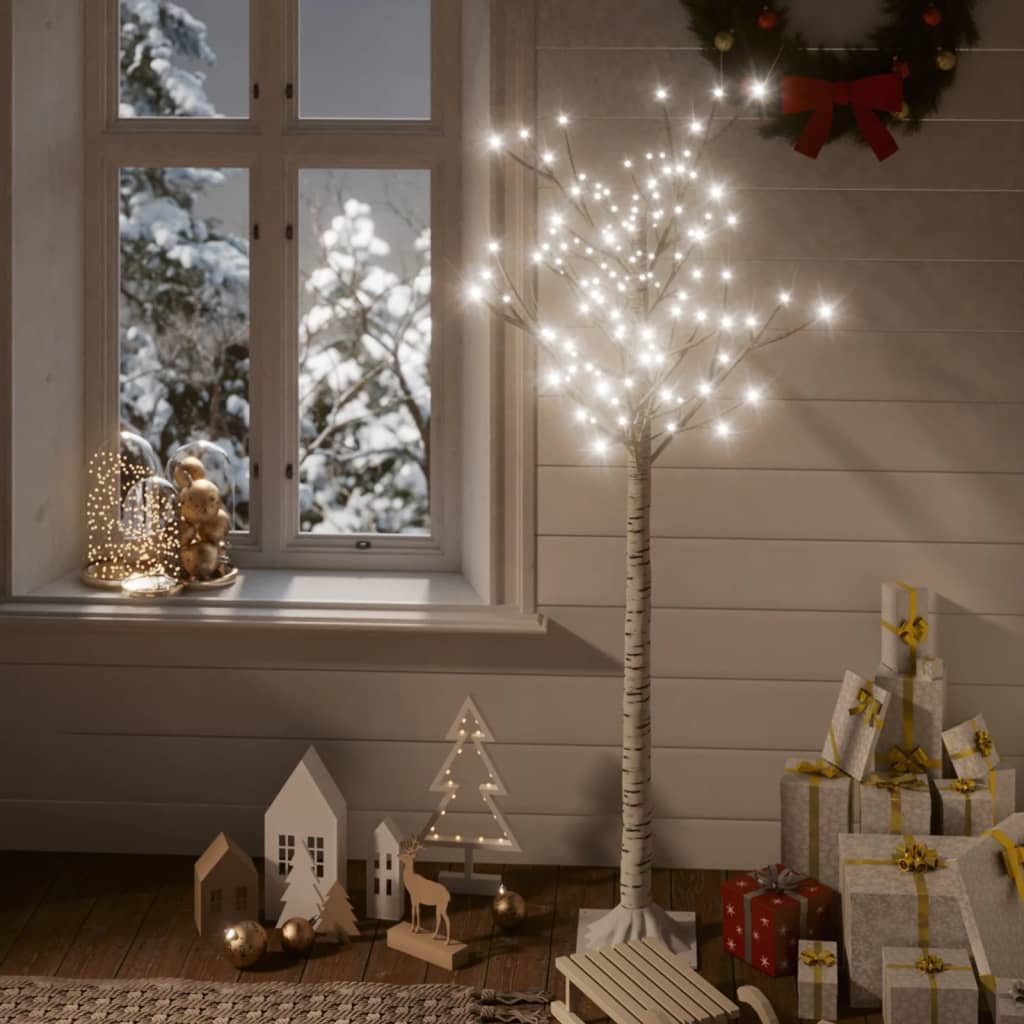 vidaXL Christmas Tree 156 LEDs 1.5 m Cold White Willow Indoor Outdoor