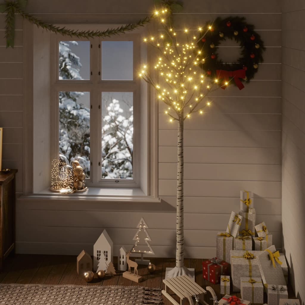 vidaXL Christmas Tree 200 LEDs 1.8 m Warm White Willow Indoor Outdoor