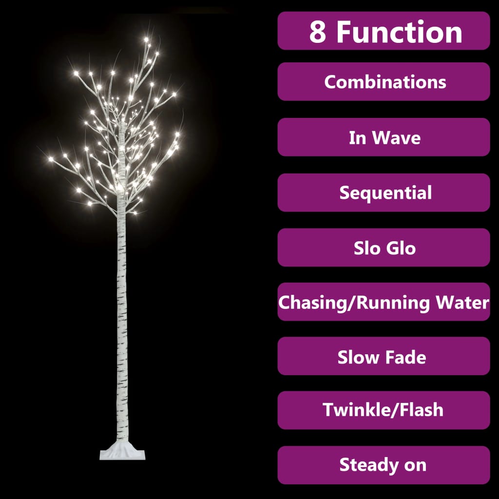 vidaXL Christmas Tree 200 LEDs 1.8 m Cold White Willow Indoor Outdoor