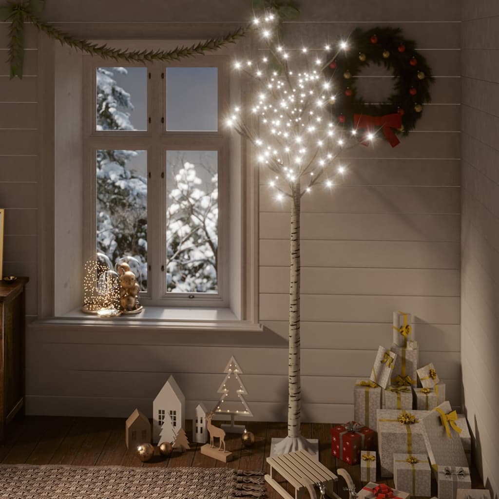 vidaXL Christmas Tree 200 LEDs 1.8 m Cold White Willow Indoor Outdoor