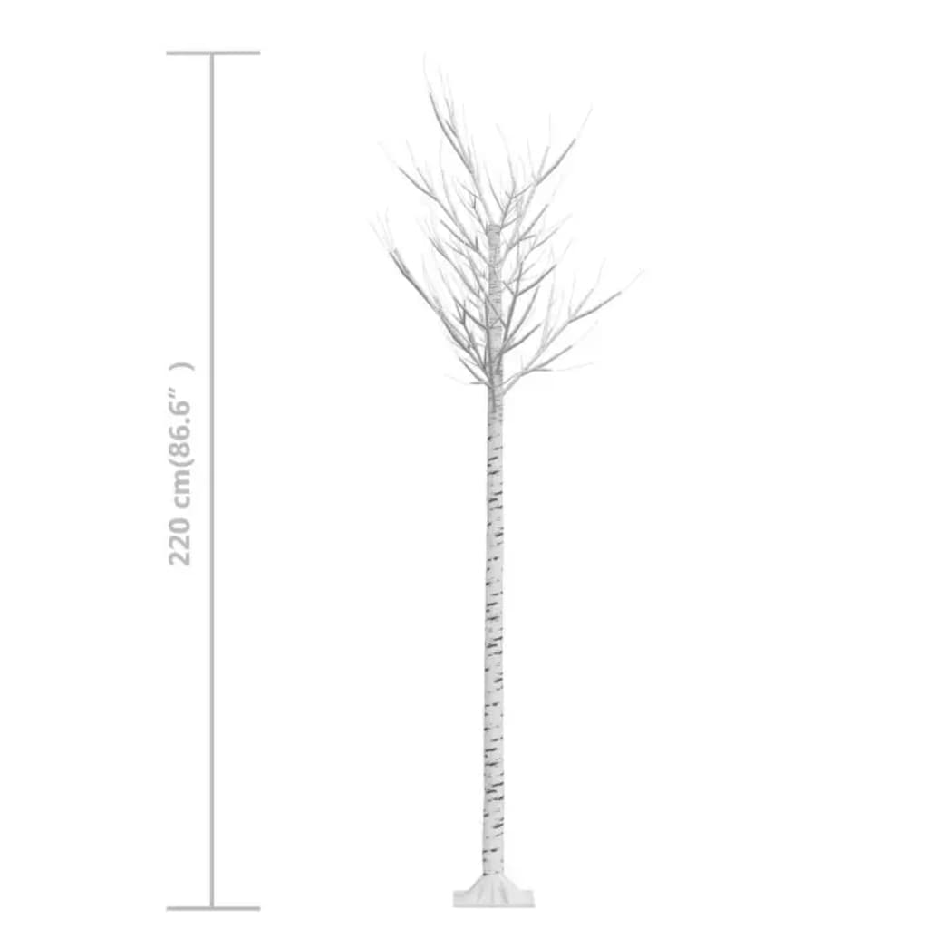 vidaXL Christmas Tree 220 LEDs 2.2 m Warm White Willow Indoor Outdoor