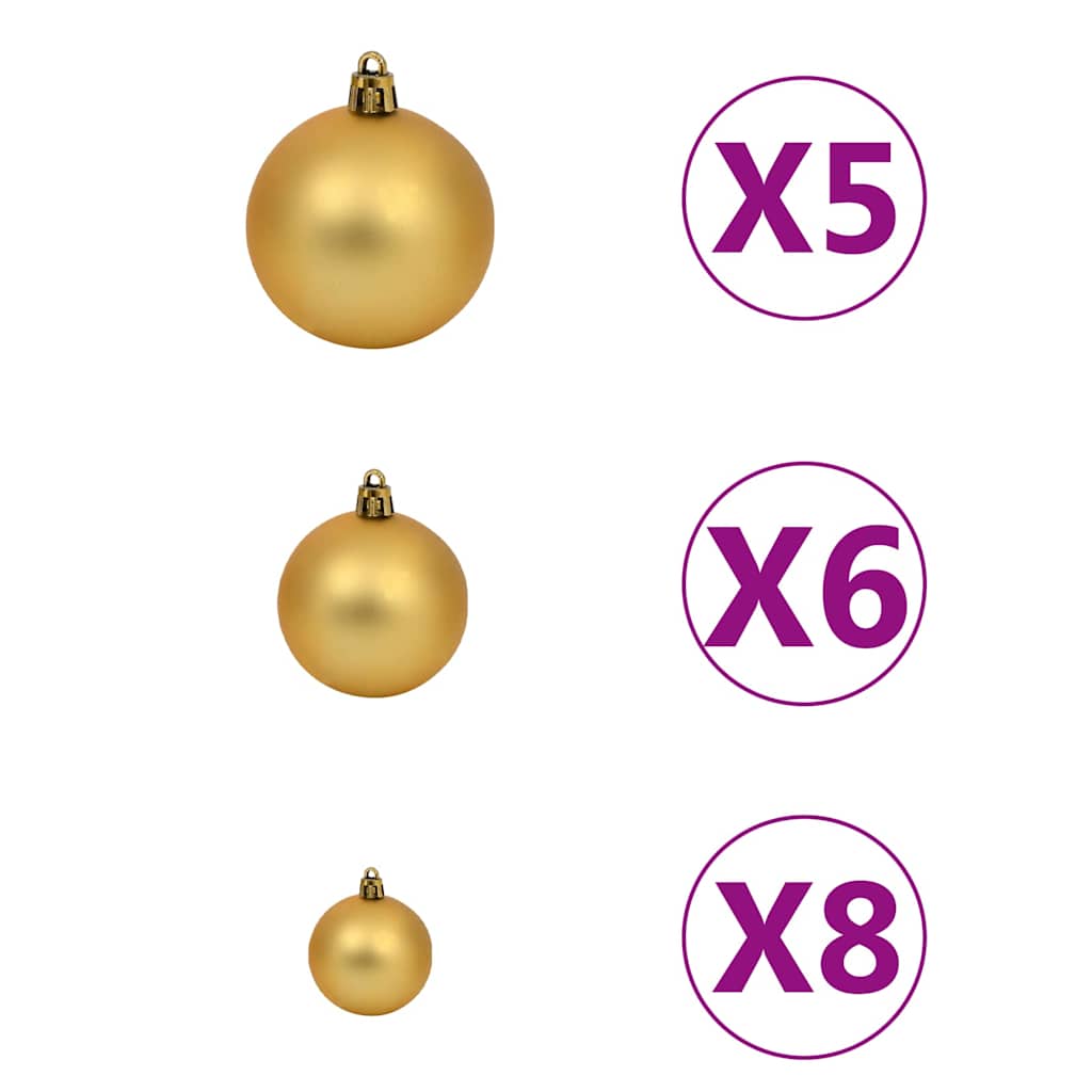 vidaXL Artificial Half Pre-lit Christmas Tree with Ball Set Green 120 cm - 46960