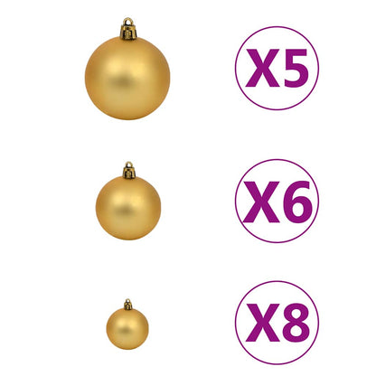 vidaXL Artificial Half Pre-lit Christmas Tree with Ball Set Green 120 cm - 46960