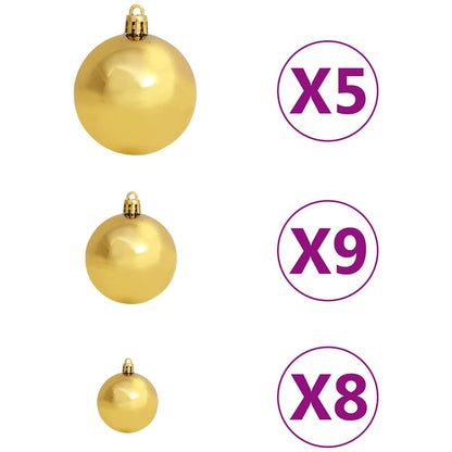 vidaXL Artificial Half Pre-lit Christmas Tree with Ball Set Green 120 cm - 46960