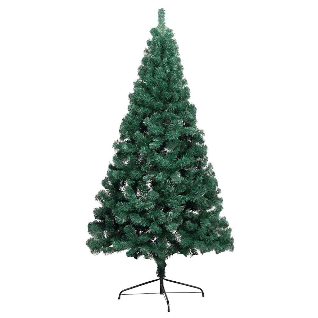 vidaXL Artificial Half Pre-lit Christmas Tree with Ball Set Green 180 cm - Gre - 110 x 110 x 180 cm